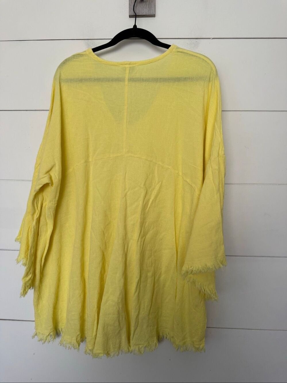 Oh My Gauze Women’s 2 Yellow Raw Hem Blouse Top - Picture 4 of 5